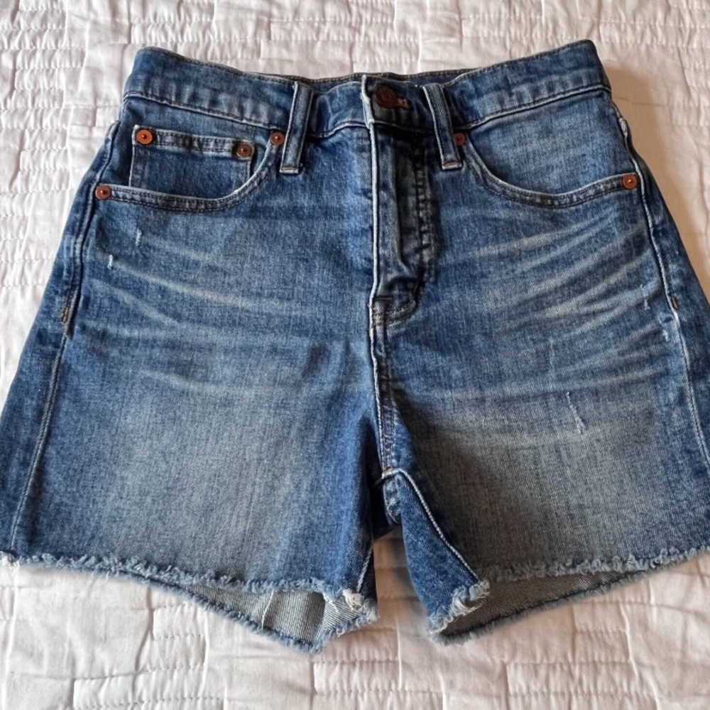 Madewell High Rise Denim Shorts Cutoff Frayed Hem Womens Size 24